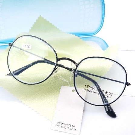 Kacamata MINUS Anti Radiasi Frame Oval Pria Wanita  | FREE BOX | VB 939