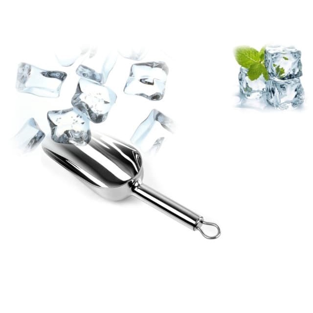 Serok Sendok es Serut Ice Shovel Scoop Stainless Steel Ice cube love cream kopi tepung gula beras