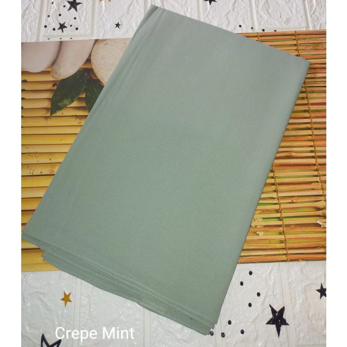[175X75 CM] Jilbab Pashmina Polos Crepe Diamond Italiano Umama-Crepe Mint
