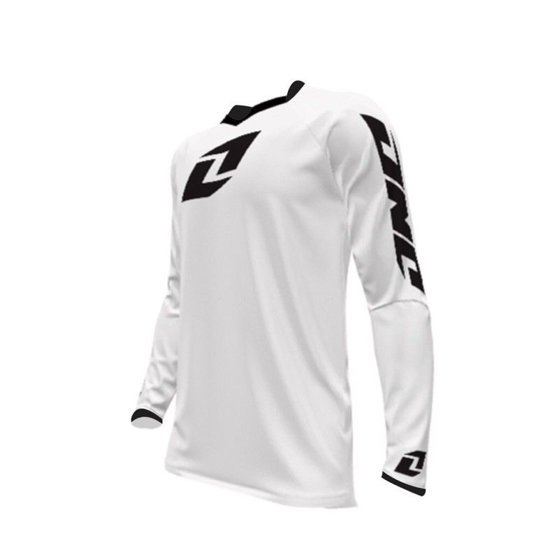 Jersey Sepeda Gowes Dan Motor Trail One Atom Downhill Putih List Hitam