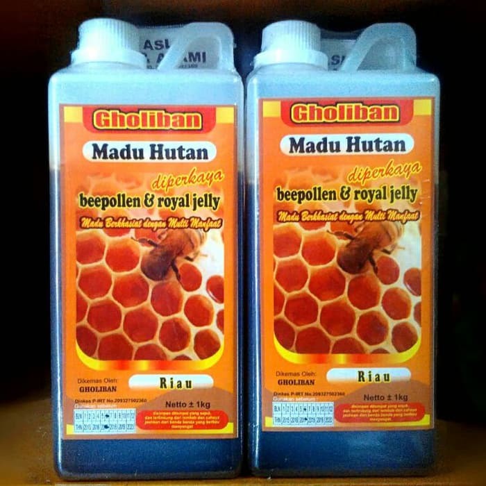 

Promo Madu hutan RIAU GHOLIBAN 1000 gram plus bee pollen royal jelly 1KG New