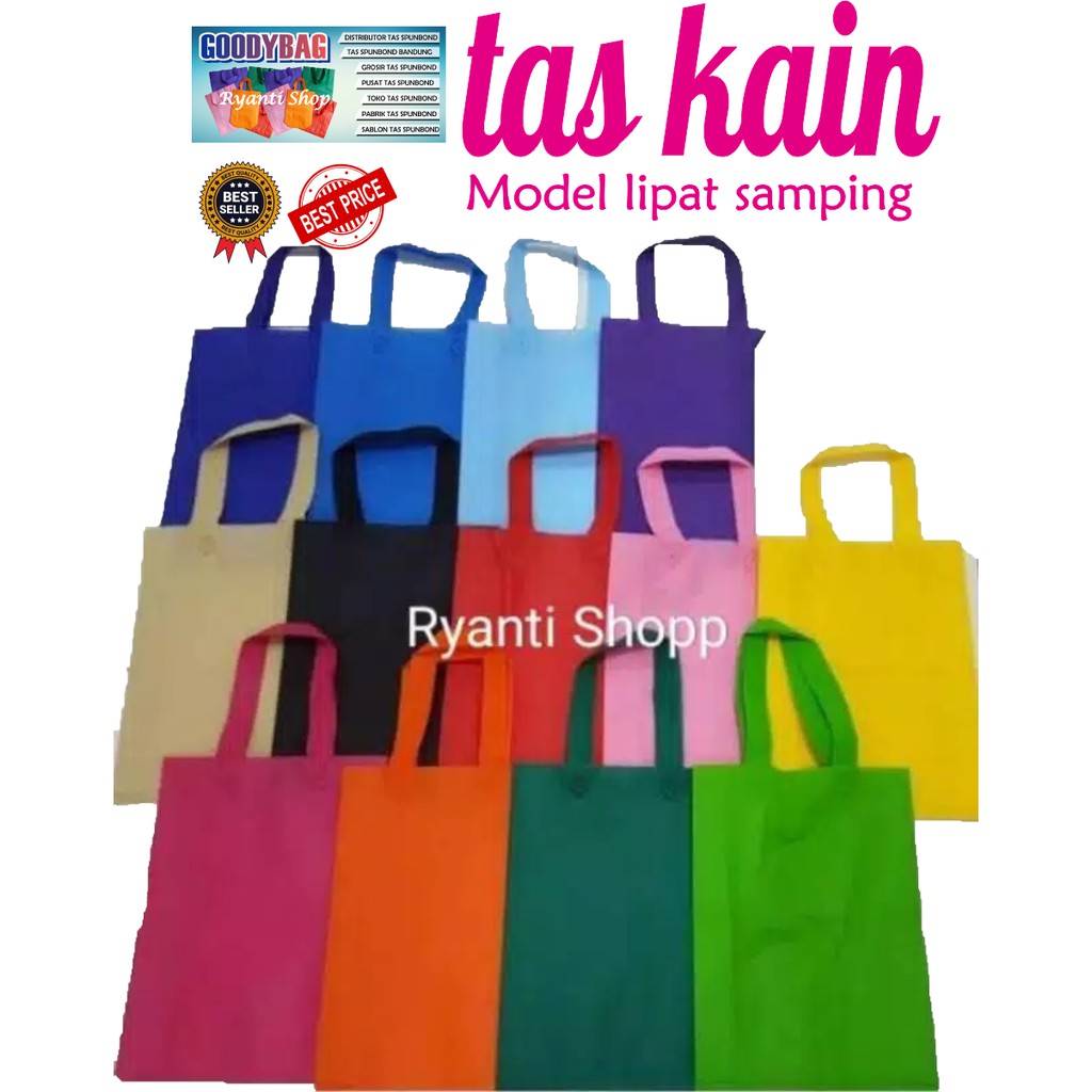 Tas Spunbond 75gsm uk 25x35x8 cm /  Tas kain /  Spunbond/ Tas Goodiebag/ Tas Souvenir/ Tote Bag / polosan