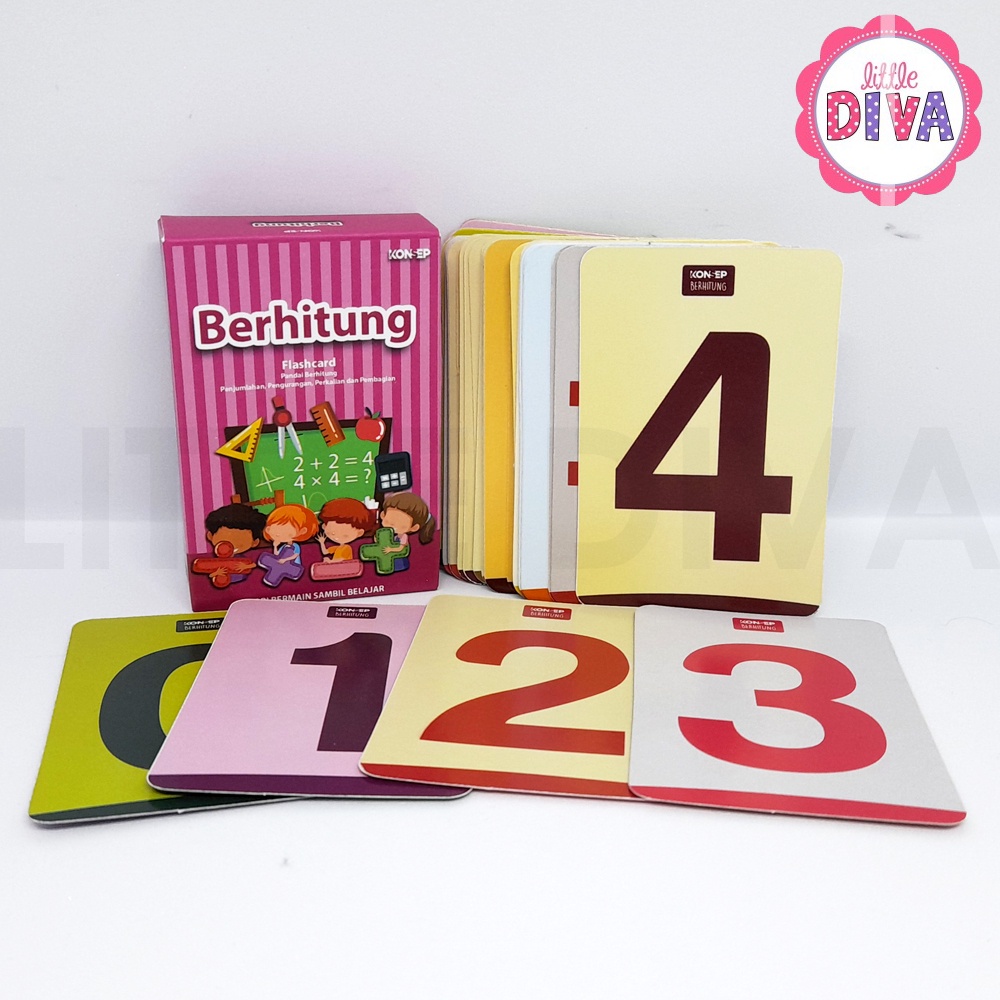 Kartu Pintar Belajar BERHITUNG - Flash Card KONSEP FLASHCARD 1 BOX ISI 48 KARTU pintar mainan edukasi flashcards flash card anak