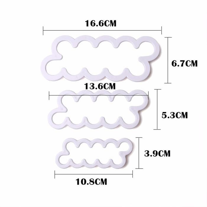 Rose Fondant Cake Cutter - Cetakan Fondant Bentuk Mawar (3pcs)