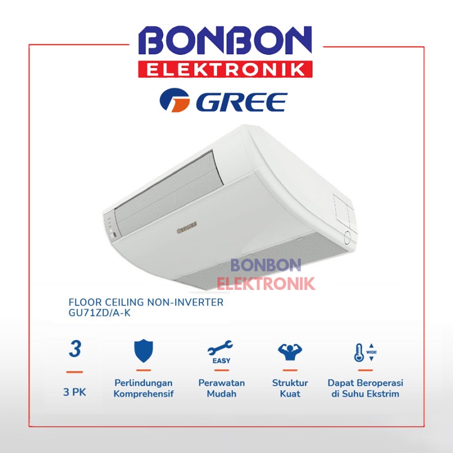 GREE AC Floor Ceiling 3PK GU71ZD/A-K / 3 PK U-Match Series