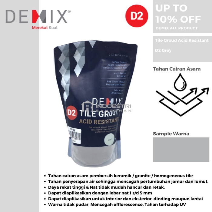 Semen Nat Keramik Demix D2 Grey / Oker Keramik (Tahan Cairan Asam)