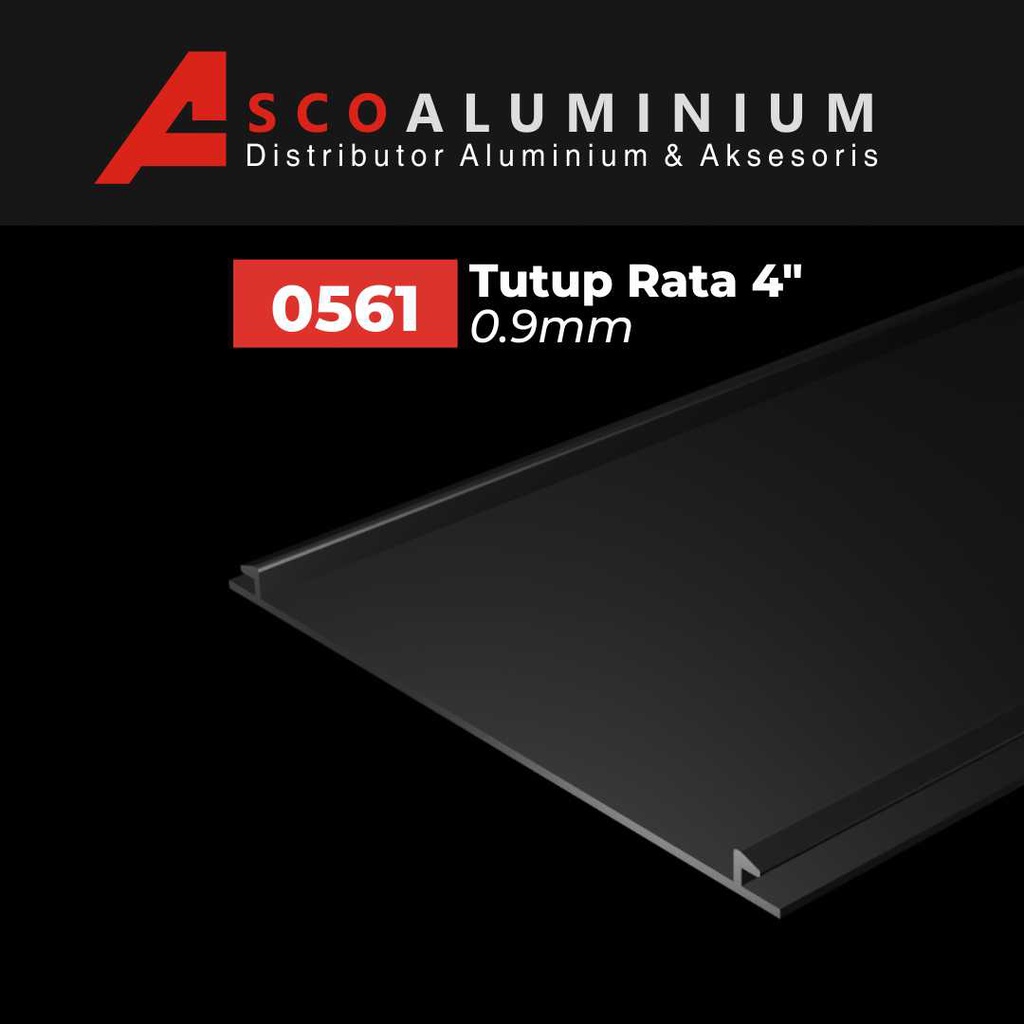Aluminium Tutup Rata Profile 0561 kusen 4 inch