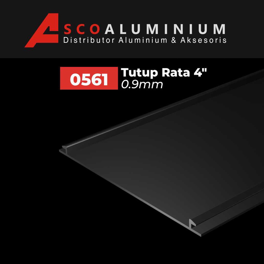 Aluminium Tutup Rata Profile 0561 kusen 4 inch