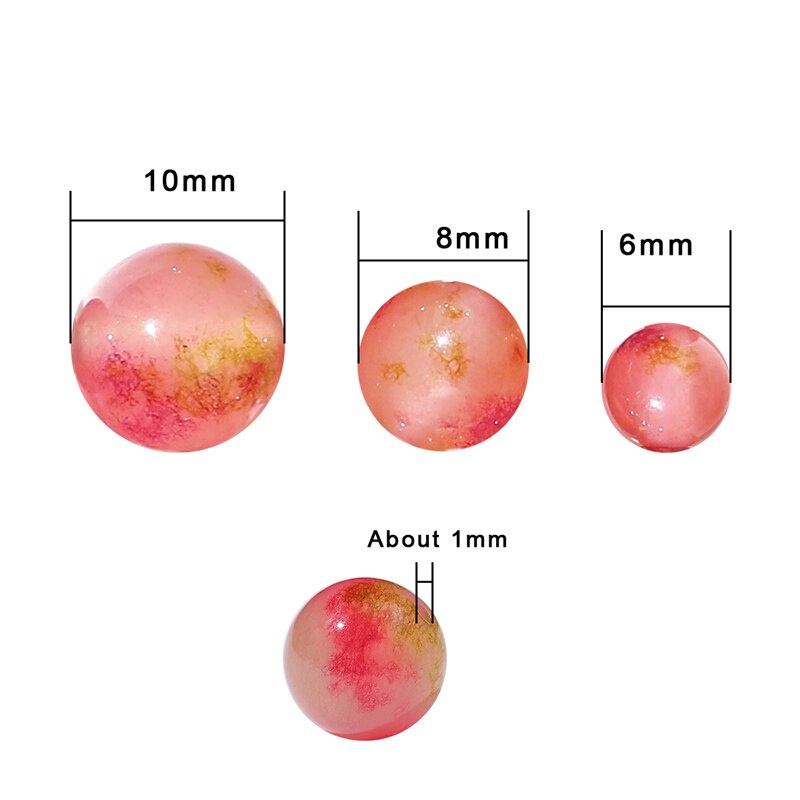 High Quality Mixed Color Watermelon Crystal Round 6/8/10mm Gem Loose Natural Beads Strand DIY Creative Jewellery Making