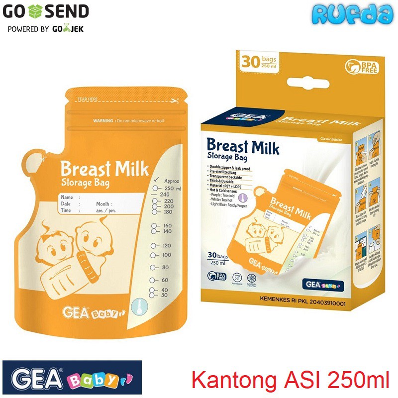 GEA 250ml Kantong ASI Breastmilk Bag Baby Ukuran Besar
