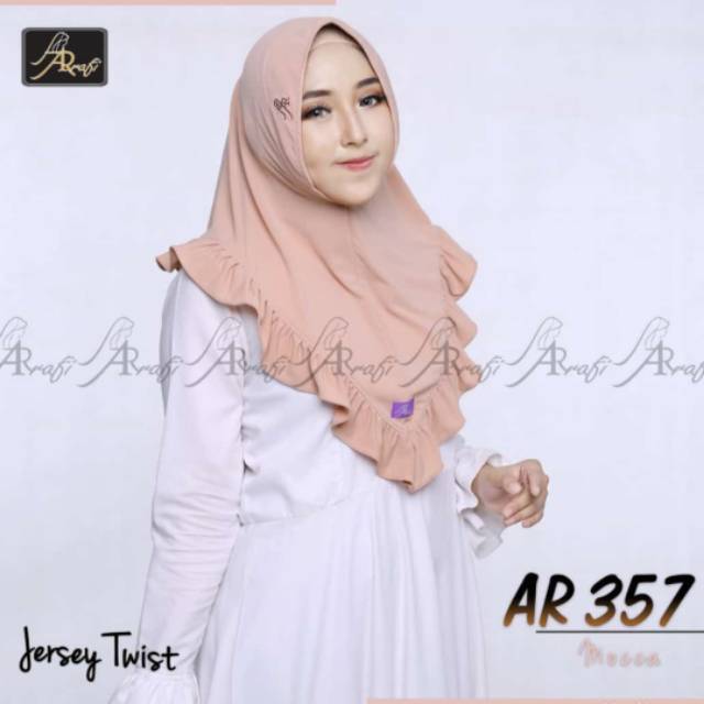 Hijab arrafi AR 357 medium hijab instan rempple semipet || INAYAHHIJAB-2