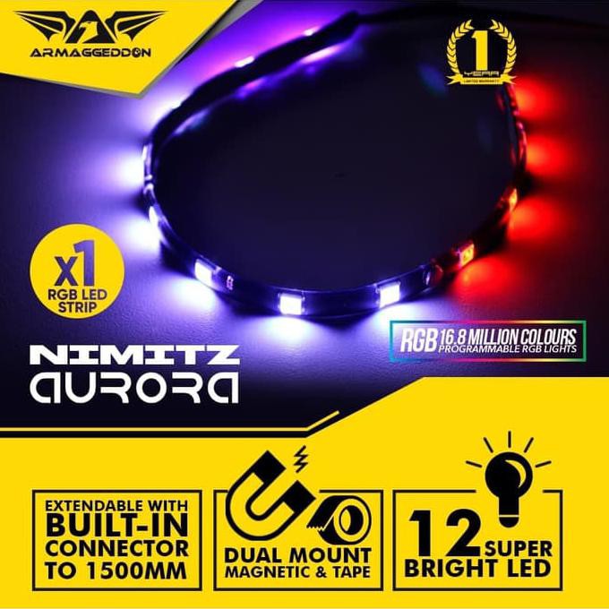 Armaggeddon Nimitz Aurora RGB LED Strip for PC Case Mod - Single