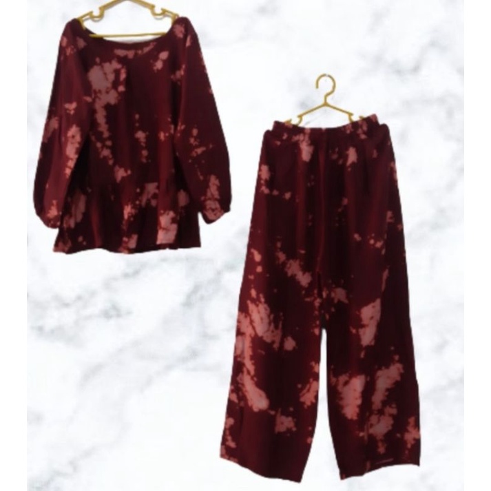 SET BUSANA MUSLIM ANAK-ANAK TIEDYE BALI/BSH-017/OLEH-2 BALI / BAJU NGAJI ANAK PEREMPUAN