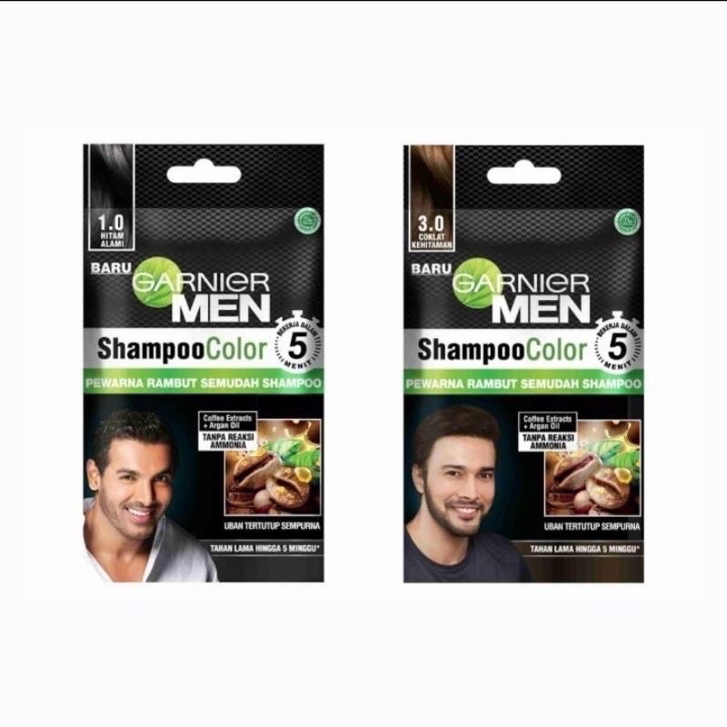 Garnier Men Hair Color Pewarna Rambut Shampoo Sachet