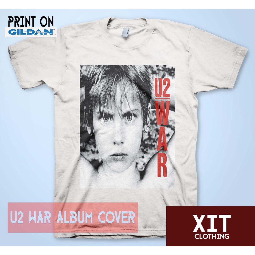 Kaos DTF Musik u2 war album cover