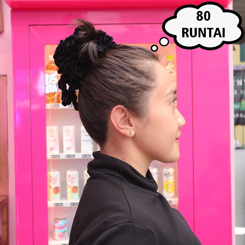 Ikat Rambut Ubur Ubur Kunciran Cendol Jumbo Hijab Cepol Aksesoris Murah-80 HELAI