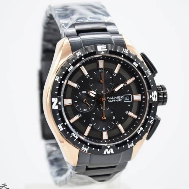 Jam Tangan Pria BALMER 8118 chrono Black Rosegold Original