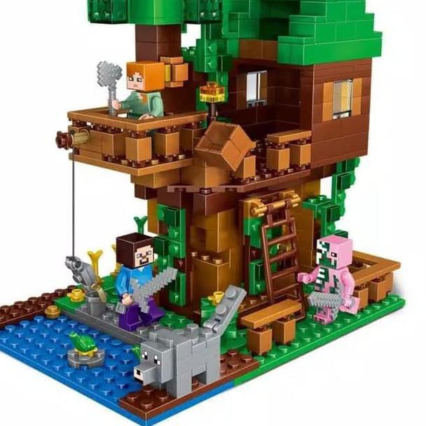 dlfke lego minecraft the jungle tree house set minifigures import n