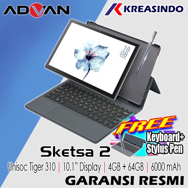 Advan Tablet Sketsa2 / Sketsa 2 10 inch 4/64 Ram 4GB Internal 64GB Baru Garansi Resmi