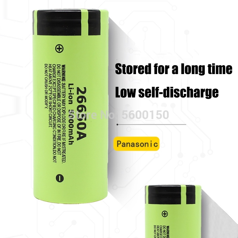 Panasonic asli kapasitas tinggi 26650a 26650 5000mah baterai lithium untuk baterai isi ulang