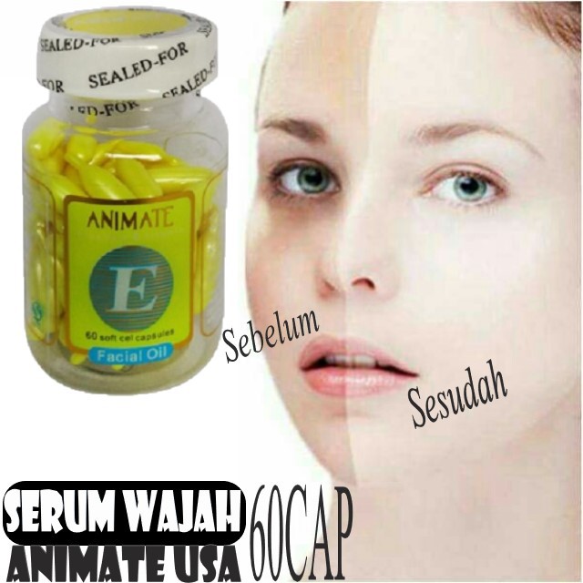 Animate USA Ori/Animate Serum Pemutih Wajah 60 Kapsul/Serum Wajah Animate Vitamin C