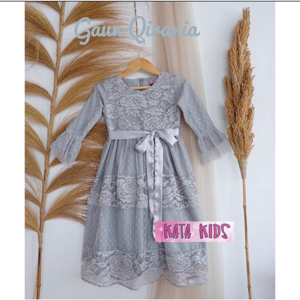 dress kekinian - dress brokat - baju anak 3-12 tahun - gaun anak