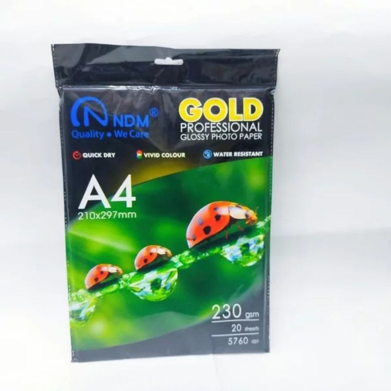 Glossy photo paper gold kertas foto mengkilap A4 210