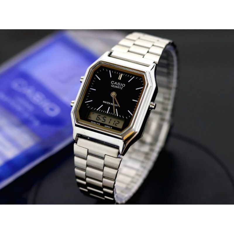 Jam Tangan Wanita Dual Time Analog &amp; Digital Casio AQ-230 elegan High quality