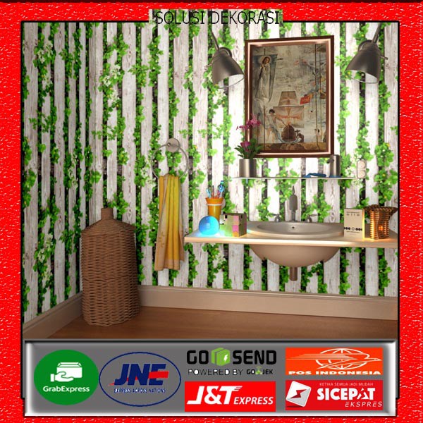 wallstiker dinding 45 cm x 10 m | solusi dekorasi | wallpaper stiker dinding motif pagar daun