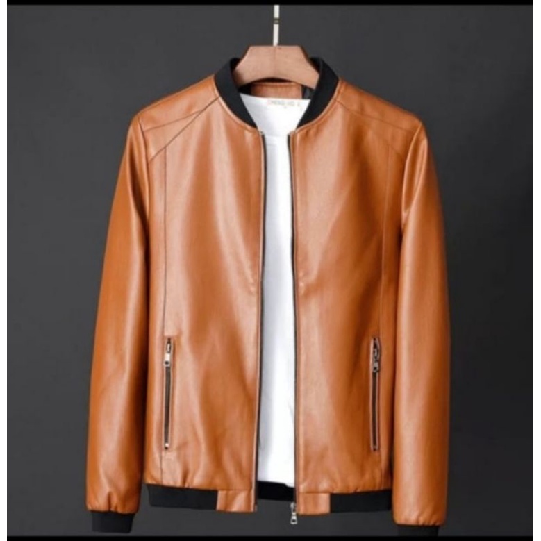 Jaket kulit pria - Jaket bomber - Jaket terbaru