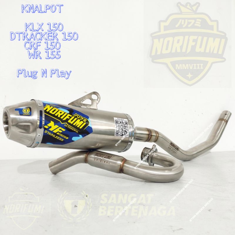 Knalpot norifumi NFpnp motor klx 150 dtracker 150 crf 150 knalpot wr 155 knalpot klx norifumi klx kn