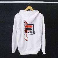  JAKET  PUTIH FILA JAPAN JAKET TULISAN JEPANG  FILA 