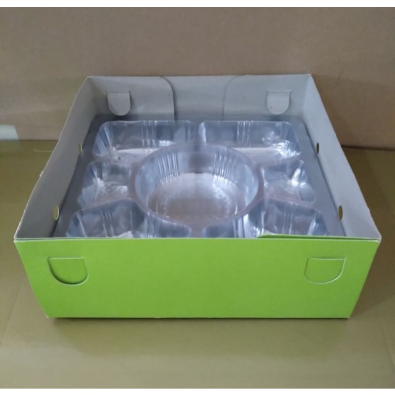 MIKA SEKAT 7 BENING/ALAS MIKA KOTAK NASI BENING SEKAT 7 (ISI 50 PCS)