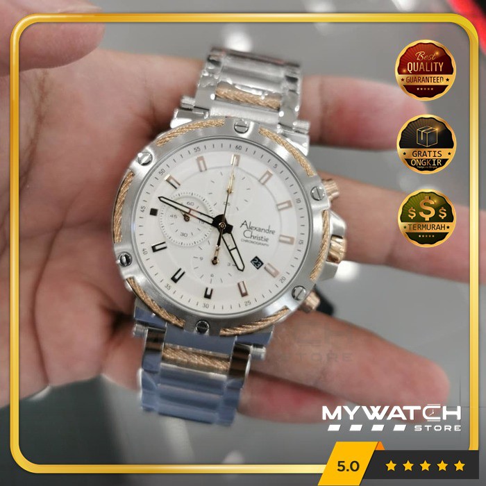 Jam Tangan Alexandre Christie Pria AC 6561 Alexander AC6561 Original Silver