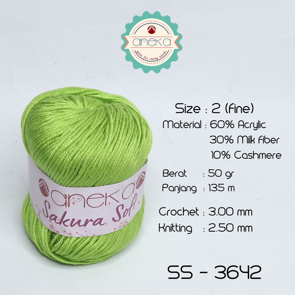 Benang Rajut Sakura Soft / Silk Cotton Milk Cotton Yarn - 3642