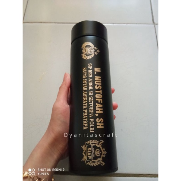 CUSTOM NAMA TUMBLER POLRI TERMOS DIGITAL SUHU DAN KANCING POLISI