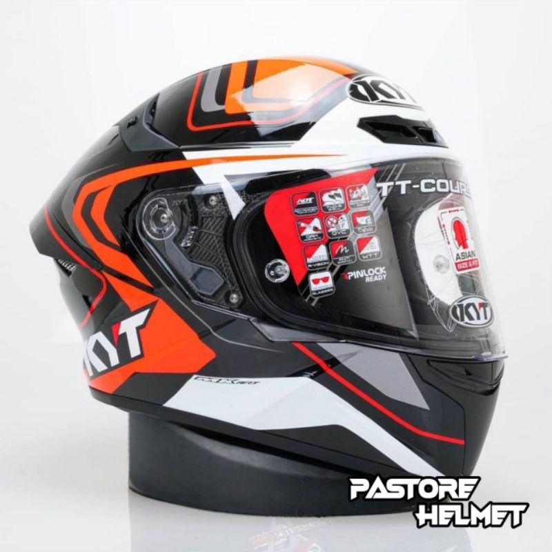 Helm KYT TT Course Overtech Black Orange