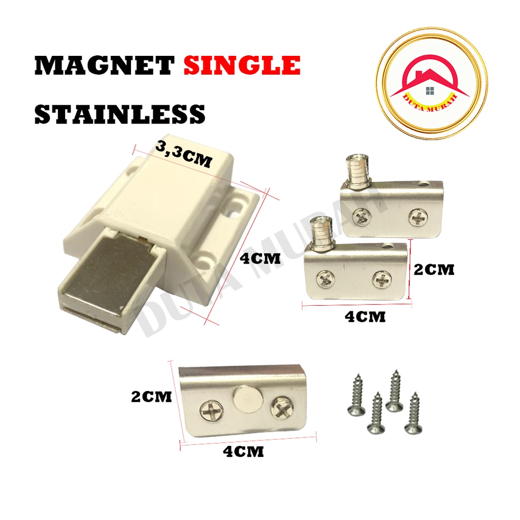 Engsel Kunci Magnet Pintu Kaca SS / Magnet Double / Singel Push Open Pintu Kaca isi ( 1 Set)