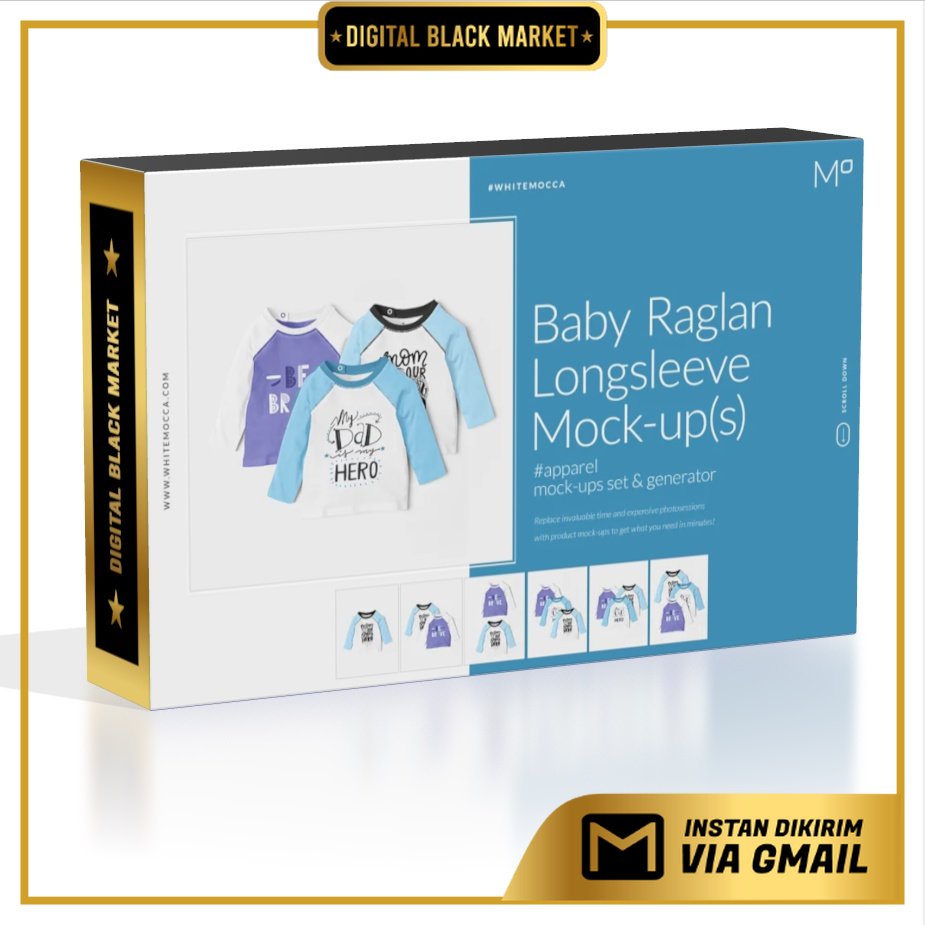 Baby Raglan Longsleeve Mock Ups Set