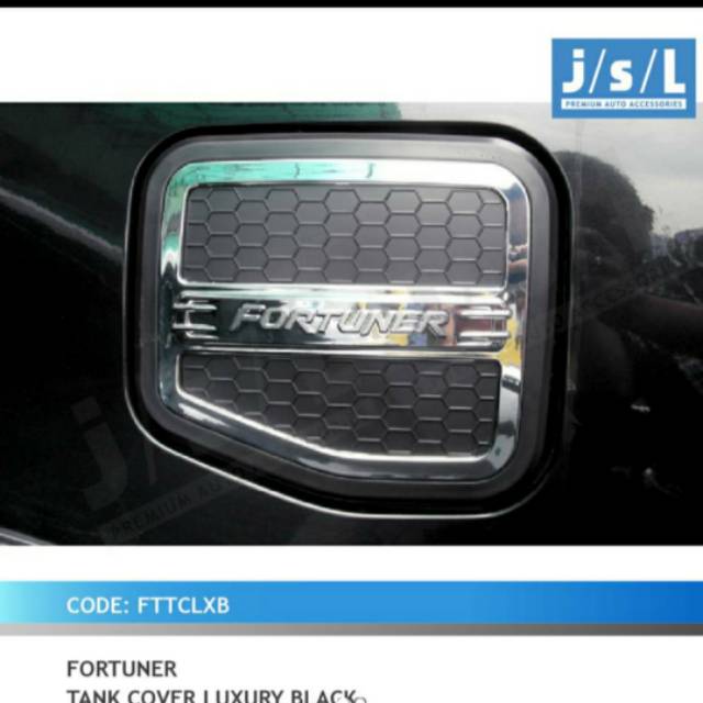 Tank cover/ tutup tangki mobil Fortuner model luxury Hitam jsl