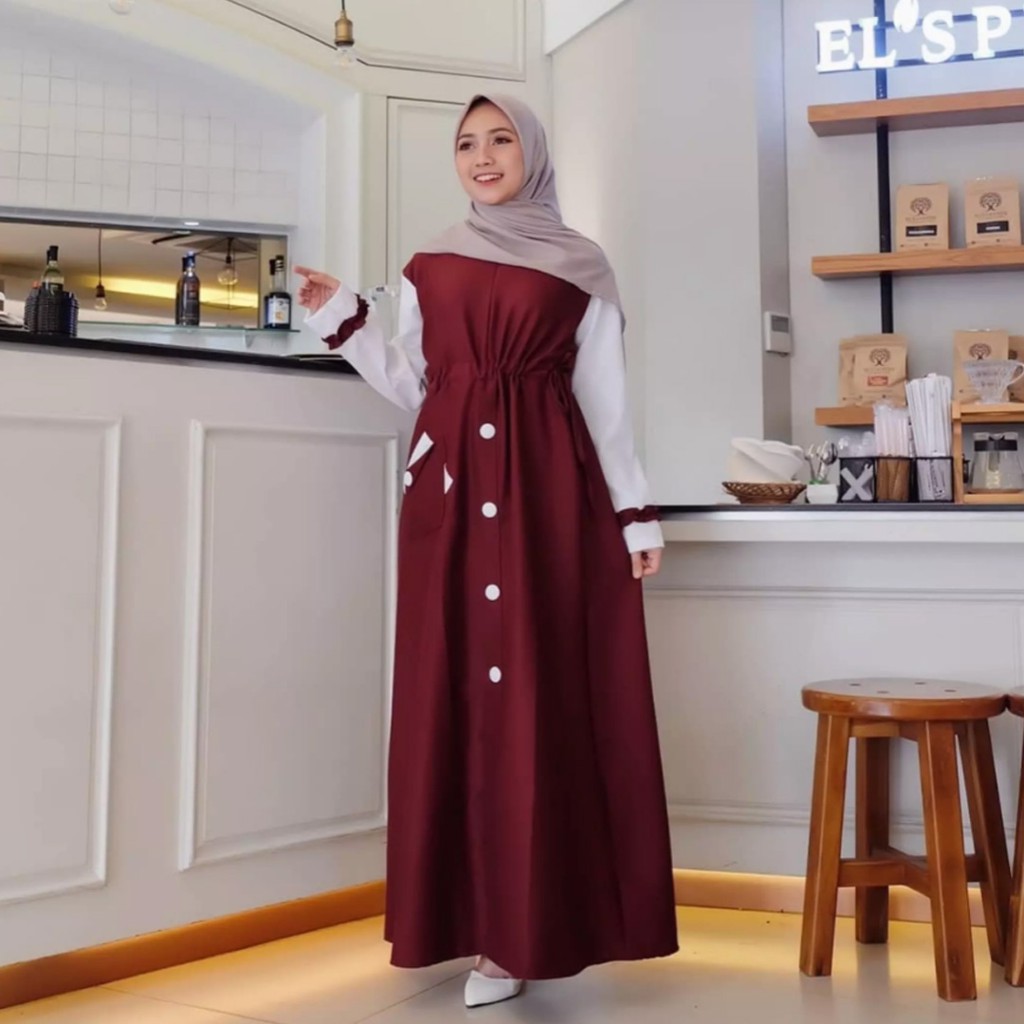 HM Baju Gamis Wanita - 4 varian Warna - Jelita Indonesia - Edisi Terbaru