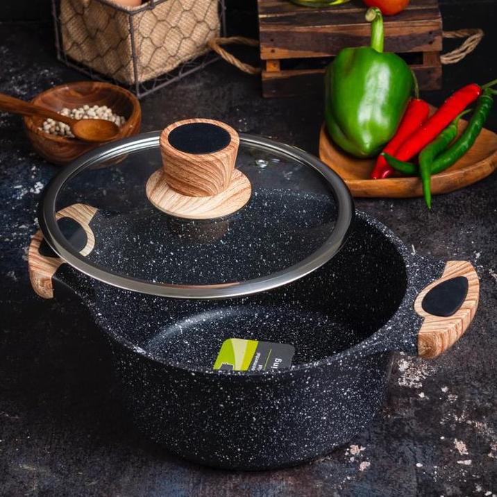 ❅ Wajan Panci Teflon Anti Lengket Non Stick Medical Stone ✳