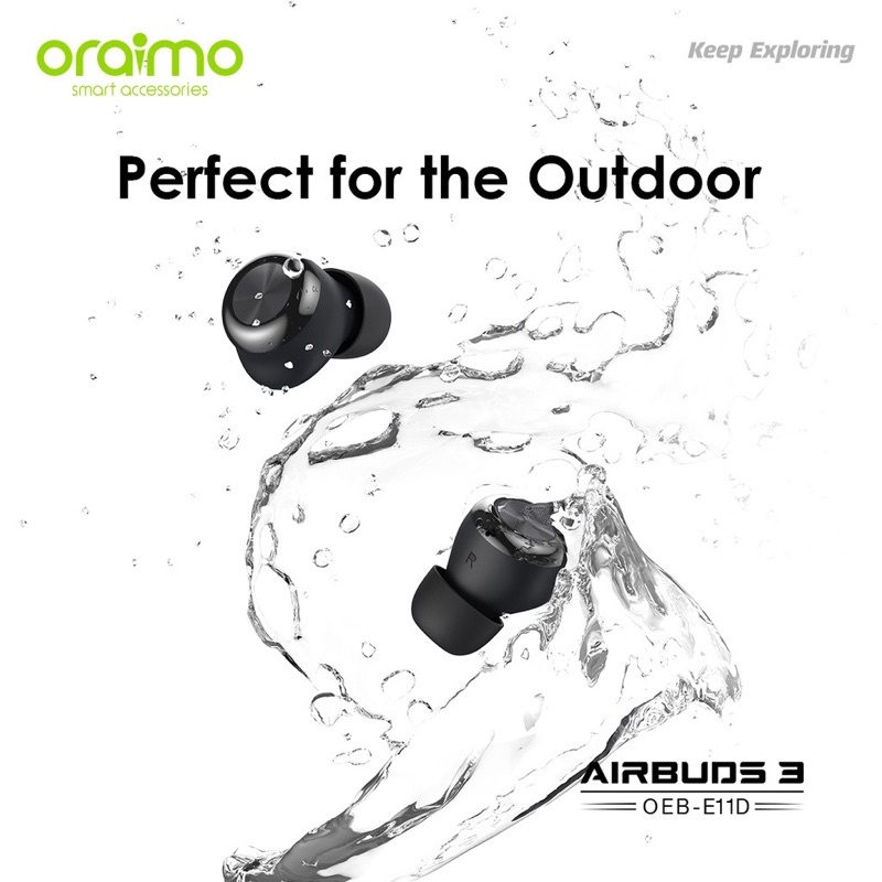 Oraimo OEB-E11D Airbuds 3 TWS Bluetooth Earphone Wireless Headset - Garansi 1 Tahun