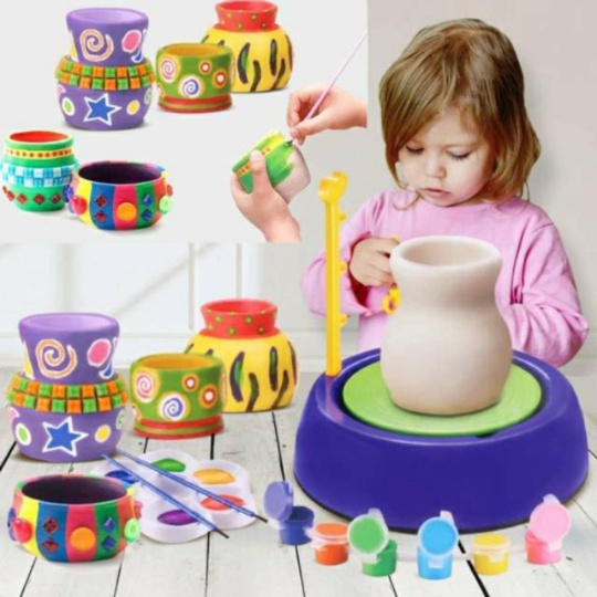 

Mainan Edukasi Anak Pottery Wheel DIY Toys / DIY pot tanah liat - Pottery Set Limited