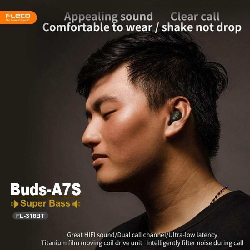 HEADSET BLUETOOTH FLECO A7S FL-318BT HANDSFREE EARPHONE WIRELESS FLECO FL318BT A7S SERIES