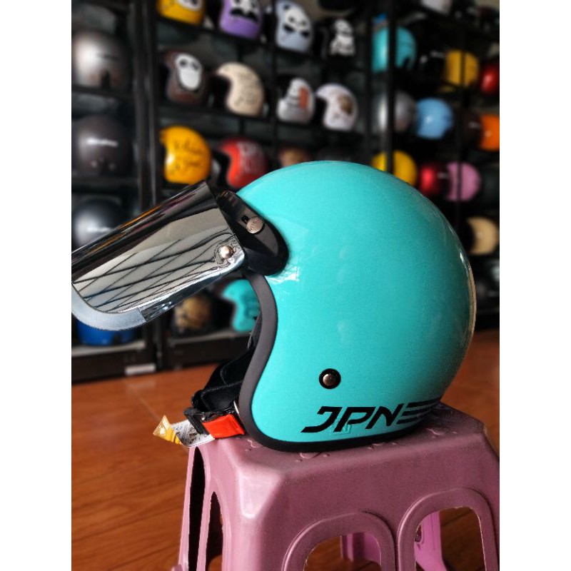 Helm dewasa murah JPN garis original kaca flat datar