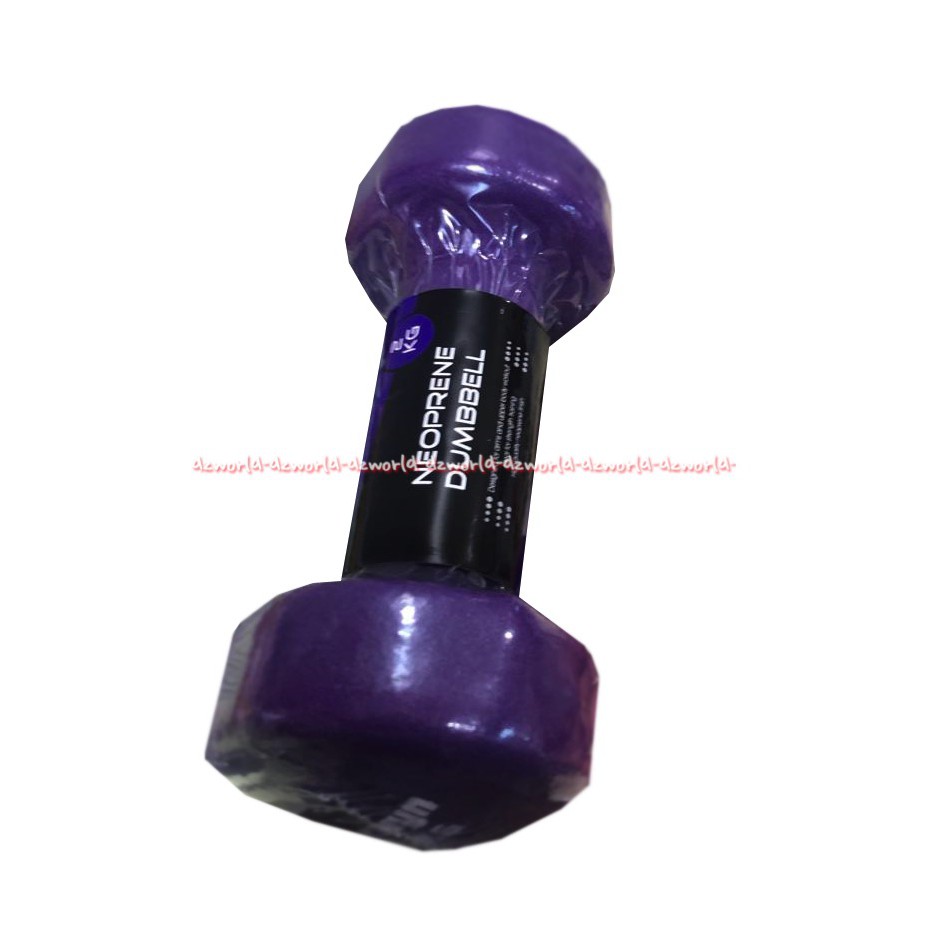 Berwyn Dumbbell Neoprene 2kg Peralatan Olahraga Barbel Ungu 2 kg Dumbel Berwin Black Barbell Warna Ungu Latihan Beban