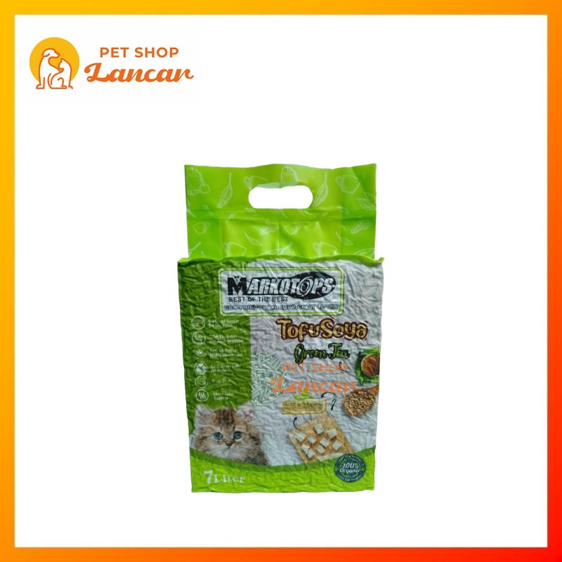 pasir kucing MARKOTOP MARKOTOPS tofu soya clump 7Liter - Green Tea