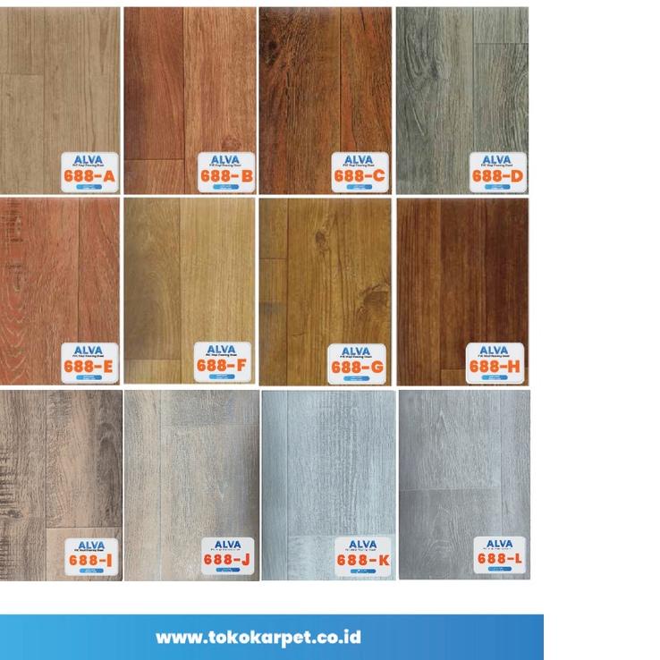 ⅎ Vinyl Lantai Roll Alva Motif Kayu Tebal 1,2mm ✴