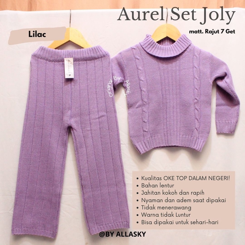 COD Setelan Rajut Anak Perempuan Aurel Set joly  Knit Cewek Umur 2-12 Tahun Dengan Desain Elegan